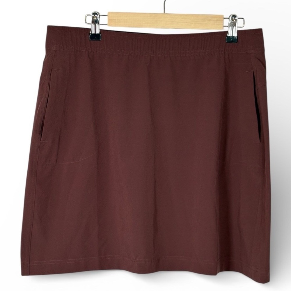 Eddie Bauer Womens Brown Active Skirt Elastic Waist Pockets Size M